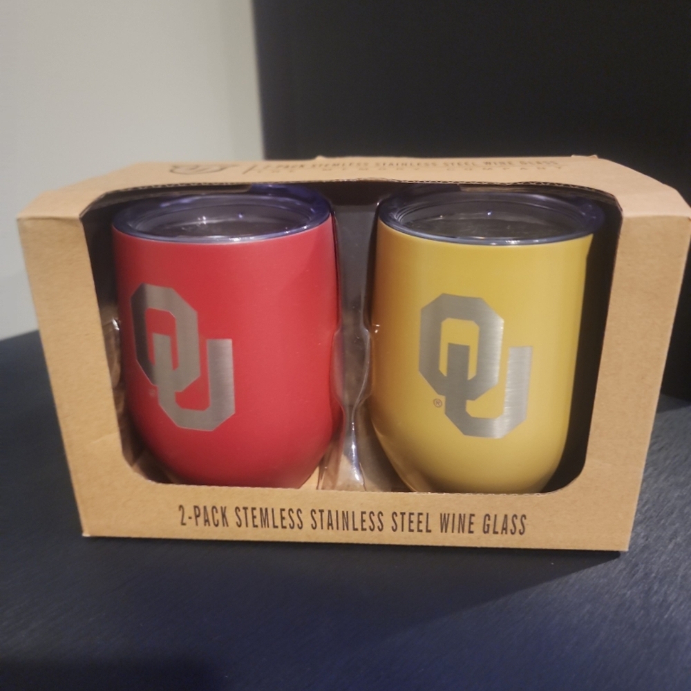 OU Stemless Stainless Steel Wine Glass Set